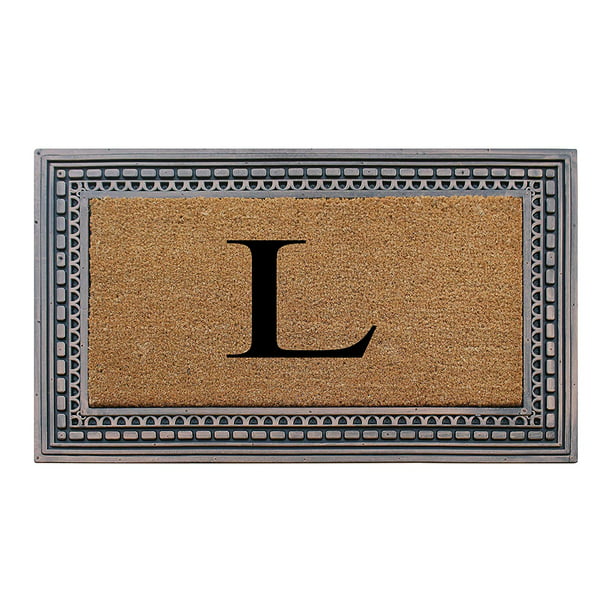 Heavy Duty 22 x 36 Coco Mat Black Single Picture Frame Monogrammed V 